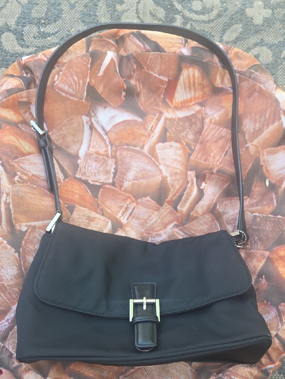 Coach Mercer 90s black twill shoulder bag with leather trim
